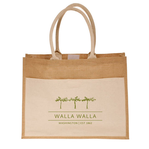 Vista Jute Canvas Pocket Tote with Velcro