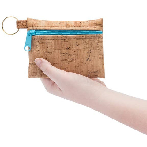 Cork Key Chain Zipper Pouch