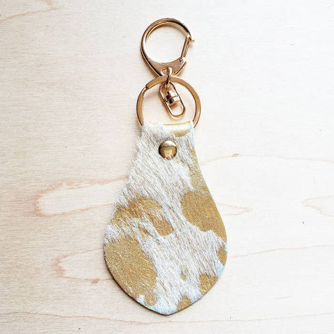 Hair on Hide Leather Keychains