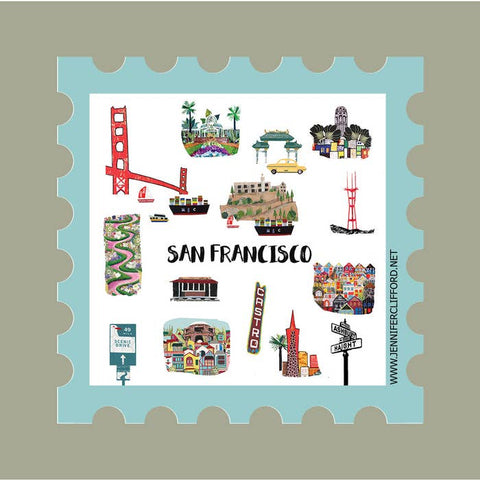Postage Stamp Sticker