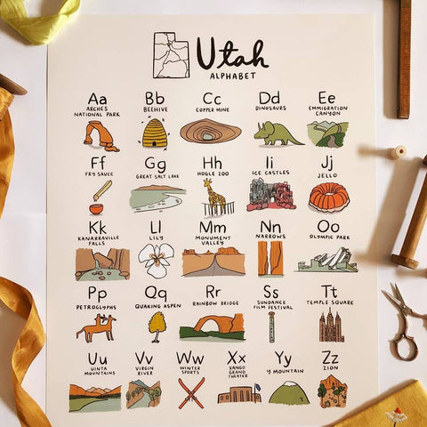 City and State Alphabet Art and Map Prints