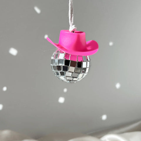 Disco Ball Cowboy Hat Car Accessory/Ornament