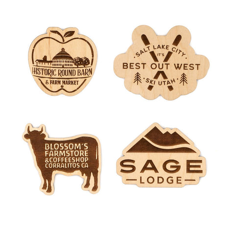 Custom Wood Keychains and Magnets