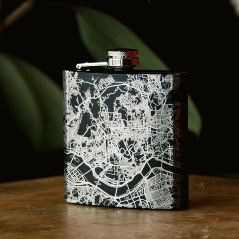 Topographic Map Hip Flask