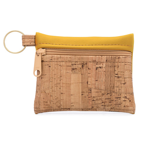 Cork Key Chain Zipper Pouch