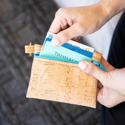 Cork Key Chain Zipper Pouch
