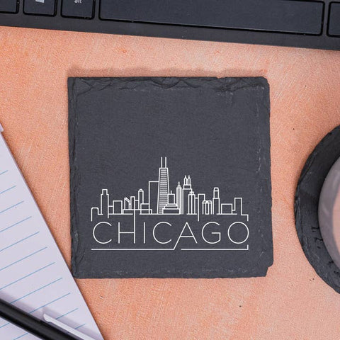 City Skyline or Map Slate Coasters