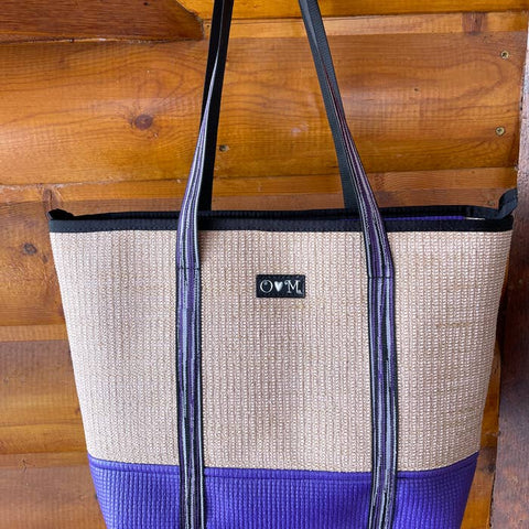 Upcycled Yoga Mat, Sandal + Jute Totes