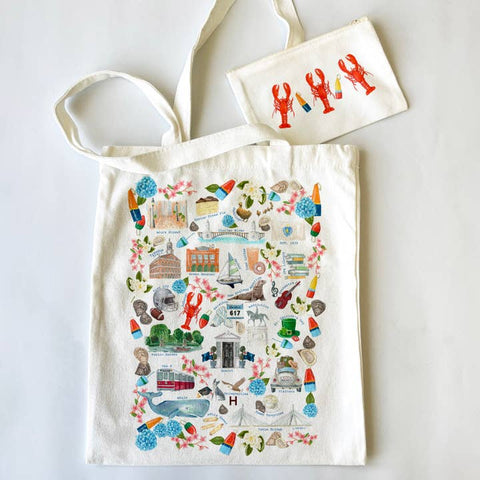 City and State Themed Tote Bag & Pouch Set