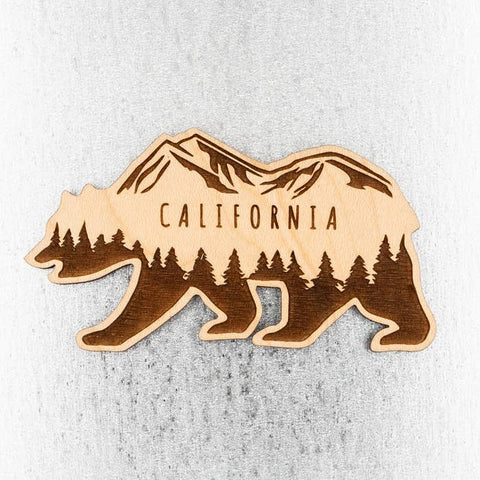 California Wood Magnets & Keychains