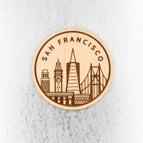 California Wood Magnets & Keychains