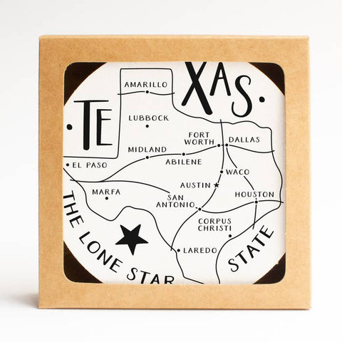 Texas City Neighborhoods Map Coaster Set