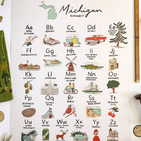 City and State Alphabet Art and Map Prints