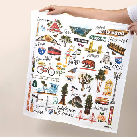 California Themed Tea Towels
