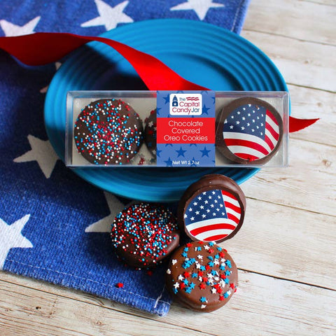 Patriotic & DC-themed Chocolate Covered Oreos