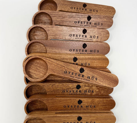 Wood Coffee Scoop & Custom Engraved Coffee Bag Clip