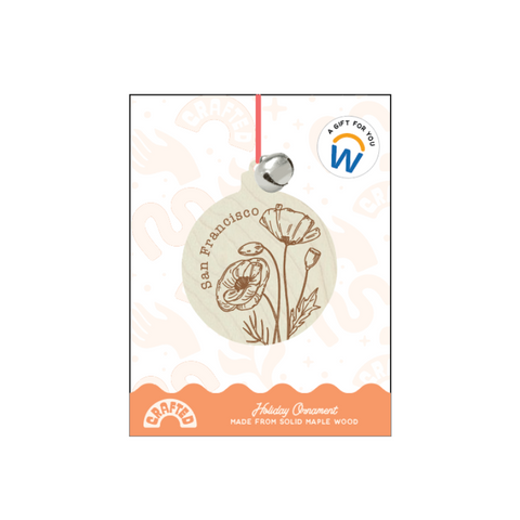 Workday Wooden Poppy Ornament