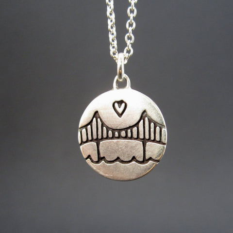 Sterling Silver Golden Gate Bridge Necklace