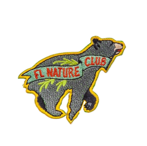 Patch of a bear with 'FL Nature Club' text on a white background