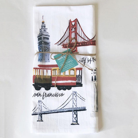 Workday San Francisco Collage Tea Towel