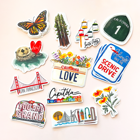 Iconic California Landmarks Stickers