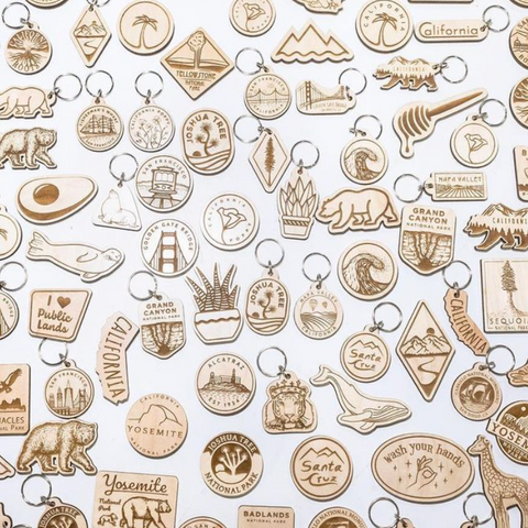 Workday Rising Wood Keychains and Magnets