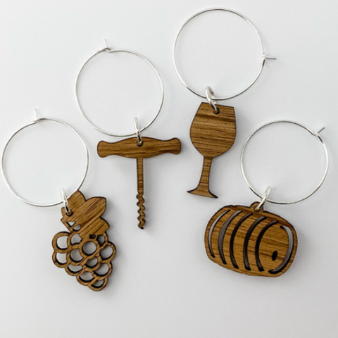 Wine Barrel Wine Charms