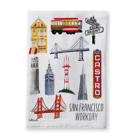 Workday San Francisco Collage Tea Towel