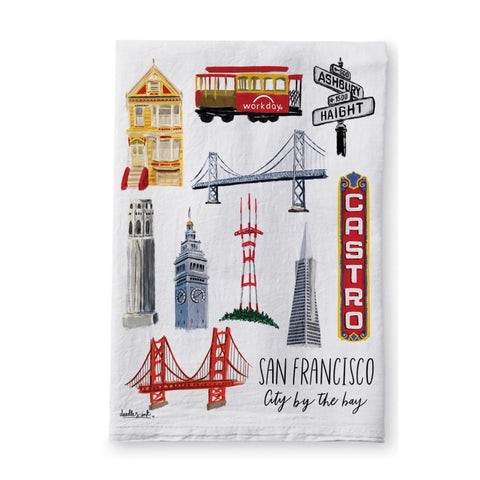 Workday San Francisco Collage Tea Towel