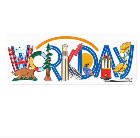 Workday Landmark Lettering Sticker