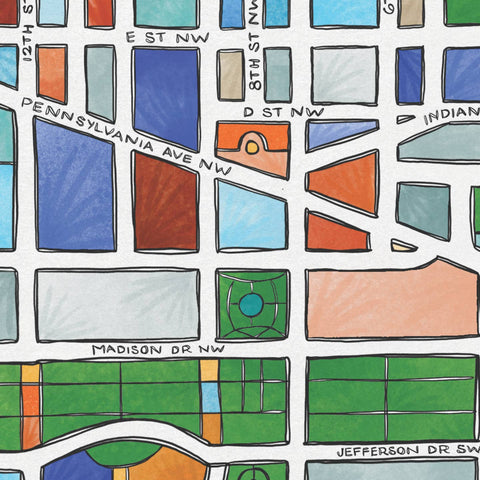 DC Environs Map Art Prints/Greeting Cards
