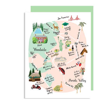 Bay Area Map Note Cards