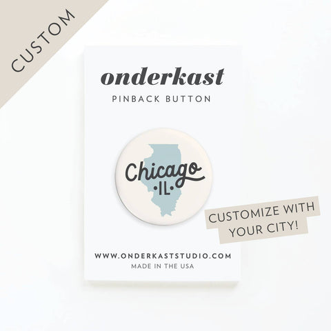 Custom City & State Pinback Button