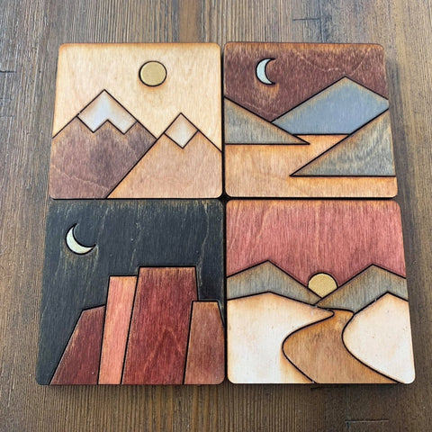 Geometric Mountain Wall or Shelf Decor