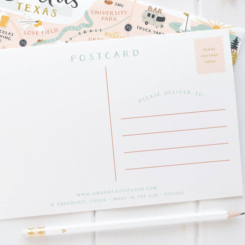 Texas City Map Postcards