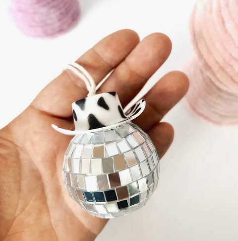 Disco Ball Cowboy Hat Car Accessory/Ornament