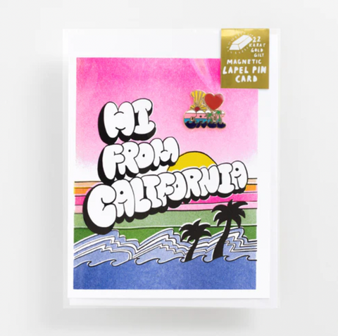 Magnetic California-Themed Lapel Pin Cards
