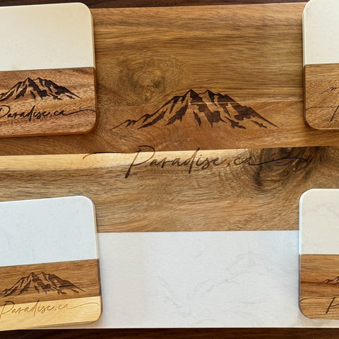 Marble and Acacia Charcuterie Board