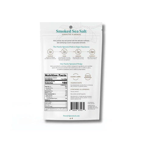 Smoked Sea Salt Sprouted Almonds 4 oz Bag