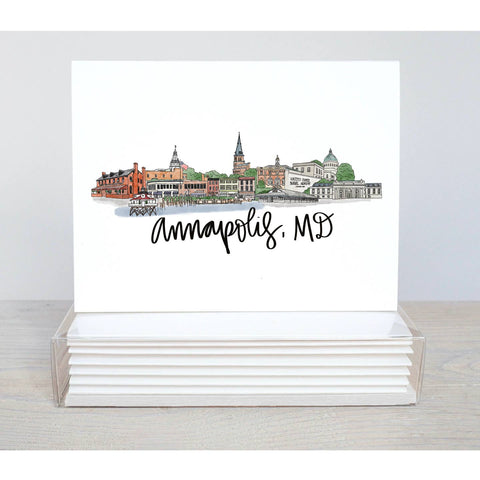 Hand-Drawn City Skyline Notecards