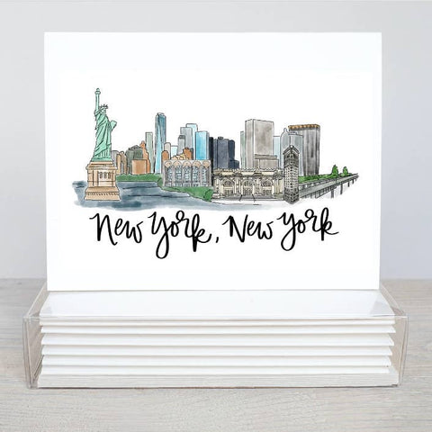 Hand-Drawn City Skyline Notecards