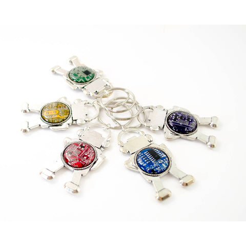 Recycled Circuit Robot Keychain