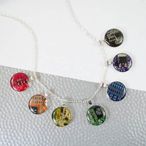 Circuit Board Mini Pendant Necklace
