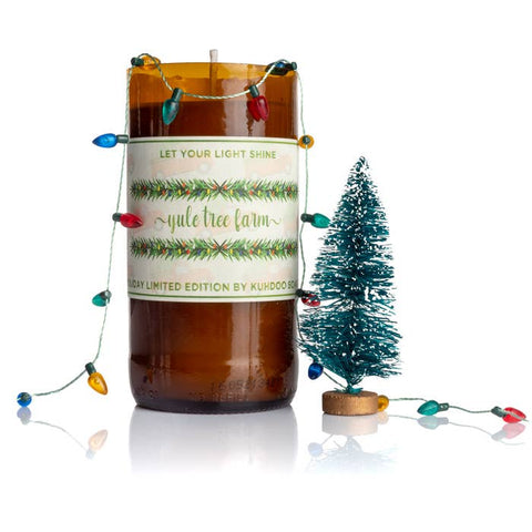 Seasonal Candles in Recycled Beer Bottles