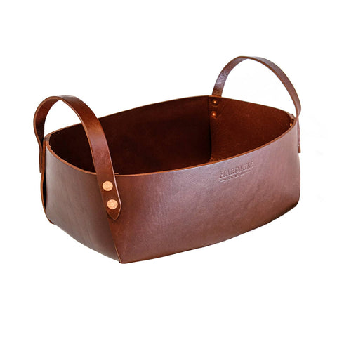 Full-Grain Leather Storage Basket