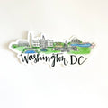 Sticker with Washington DC landmarks on a white background