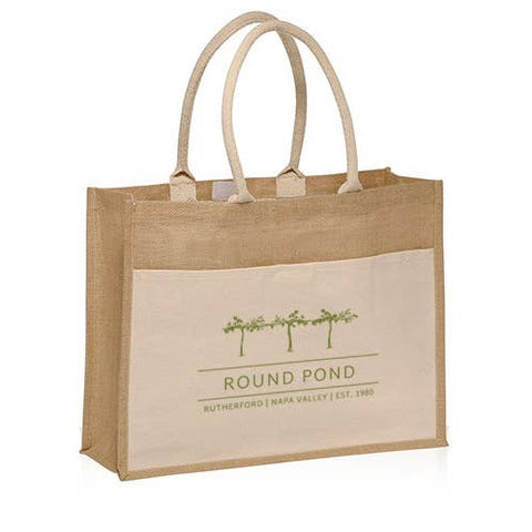 Vista Jute Canvas Pocket Tote with Velcro