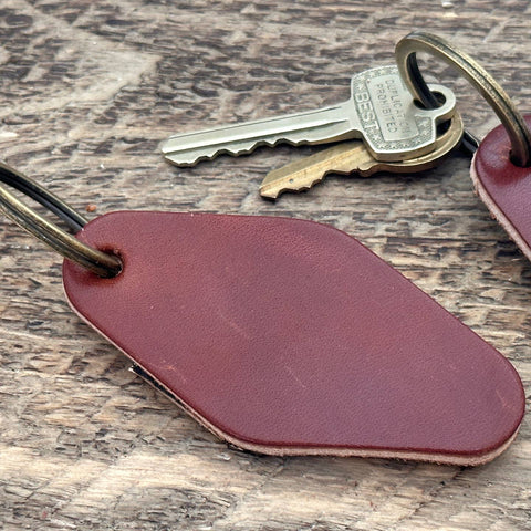 Custom Leather "Motel" Keychain