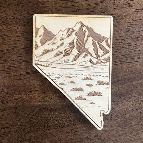 Nevada Etched Wood Magnets