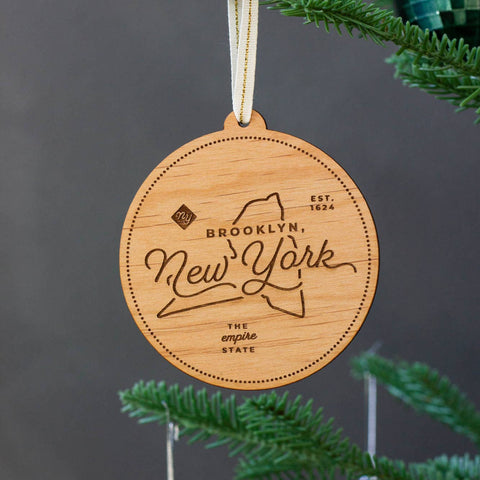 Custom City Wood Ornament